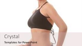  Presentation with healthy lifestyles - Slide set with woman showing how much weight she lost healthy lifestyles concept isolated on white background background and a soft green colored foreground