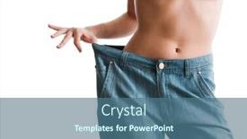  Presentation with healthy lifestyles - Slides featuring woman showing how much weight she lost healthy lifestyles concept background and a ocean colored foreground