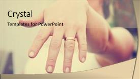  Presentation with vintage retro - PPT theme with woman showing off her ring background and a lemonade colored foreground