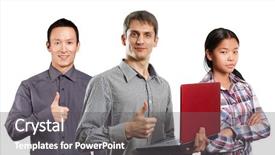  Presentation with done - Colorful presentation design enhanced with woman shows well done backdrop and a dark gray colored foreground