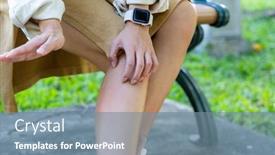  Presentation with mosquito - Presentation design consisting of woman-sit-on-the-bench background and a seafoam green colored foreground