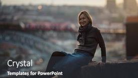  Presentation with ancient - Slide deck having woman-sits-near-an-ancient background and a dark gray colored foreground