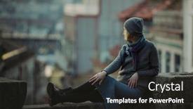  Presentation with ancient - PPT theme consisting of woman-sits-on-an-ancient background and a dark gray colored foreground