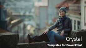  Presentation with ancient - Presentation having woman-sits-on-an-ancient background and a wine colored foreground