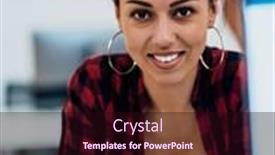  Presentation with woman office desk - Slide set featuring woman-sitting-at-workplace-desk background and a  colored foreground