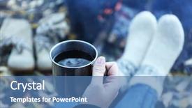  Presentation with fire red - Beautiful slide deck featuring woman sitting beside the fire backdrop and a  colored foreground