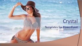  Presentation with vacation - PPT theme enhanced with electric boat - illuminated cathedral of trogir at background and a navy blue colored foreground