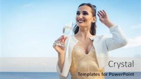  Presentation with sea glass - PPT theme having  background and a  colored foreground