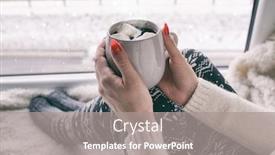  Presentation with hot chocolate - Amazing presentation design having woman-sitting-by-the-window backdrop and a gray colored foreground