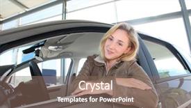  Presentation with brand - Cool new theme with woman sitting in brand new backdrop and a coral colored foreground