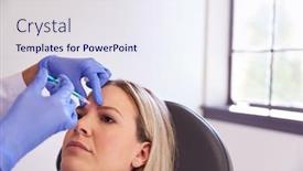  Presentation with anti ageing - Audience pleasing slide deck consisting of woman-sitting-in-chair-being backdrop and a sky blue colored foreground