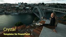  Presentation with gloomy - Presentation theme consisting of woman-sitting-in-front background and a tawny brown colored foreground