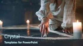  Presentation with magic - Amazing PPT theme having woman-sitting-in-magic-circle backdrop and a tawny brown colored foreground