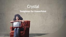  Presentation with afro - Colorful presentation theme enhanced with woman sitting on an old backdrop and a gray colored foreground