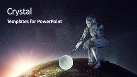  Presentation with knee - Presentation theme with woman sitting on one knee background and a wine colored foreground