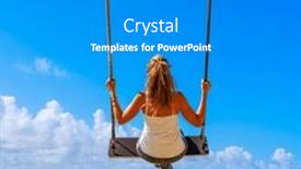  Presentation with swing - PPT layouts with woman-sitting-on-swing-flying background and a teal colored foreground