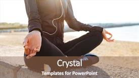  Presentation with listening woman - Presentation having woman sitting outdoors listening music background and a tawny brown colored foreground