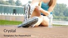  Presentation with skating - Audience pleasing PPT theme consisting of woman skating in city girl going rollerblading sitting in grass putting on inline skates backdrop and a soft green colored foreground