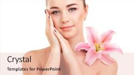  Presentation with flower woman - Slide deck featuring woman skin cosmetology spa therapy background and a lemonade colored foreground