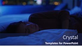  Presentation with sleep - Slide deck with woman-sleep-on-bed background and a ocean colored foreground