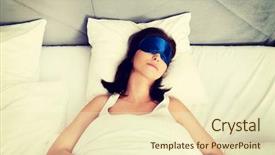  Presentation with band - Colorful theme enhanced with woman sleeping in bed with eyes band backdrop and a cream colored foreground