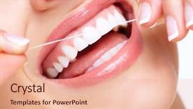  Presentation with health care - PPT theme consisting of woman smile dental health care background and a  colored foreground