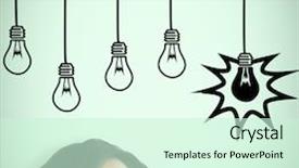  Presentation with green glass - Slide set consisting of woman smiling and holding a glass of orange juice against green background background and a soft green colored foreground