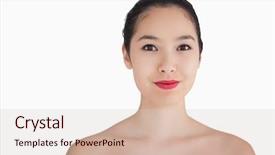  Presentation with makeup - Audience pleasing slides consisting of woman smiling in full makeup on white background backdrop and a lemonade colored foreground