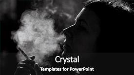  Presentation with campaign - Theme with woman smoking a cigarette - anti background and a dark gray colored foreground