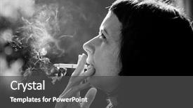  Presentation with smoking - Slides enhanced with woman smoking a cigarette - anti background and a dark gray colored foreground
