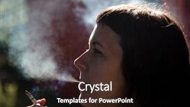  Presentation with campaign - Amazing theme having woman smoking a cigarette - anti backdrop and a wine colored foreground