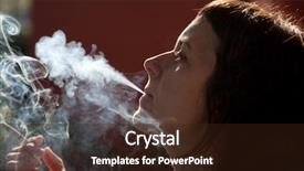  Presentation with campaign - PPT layouts consisting of woman smoking a cigarette - anti background and a wine colored foreground