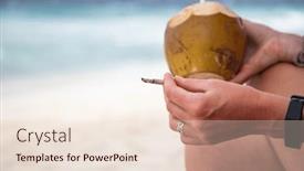  Presentation with joint - Slides enhanced with woman-smoking-a-joint background and a lemonade colored foreground