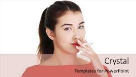  Presentation with electronic - Presentation theme with hole in the snowy forest background and a light blue colored foreground