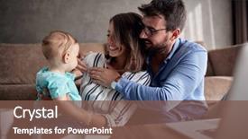  Presentation with young man and a woman - Presentation theme having woman spending happy time background and a tawny brown colored foreground