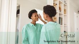  Presentation with self care - Audience pleasing presentation consisting of woman-spending-time-at-home backdrop and a mint green colored foreground