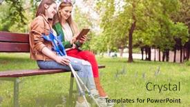  Presentation with broken leg - Slides enhanced with woman-spending-time background and a yellow colored foreground