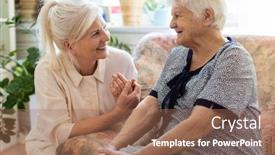  Presentation with elderly - Presentation featuring woman-spending-time background and a coral colored foreground