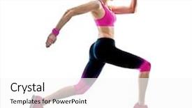  Presentation with woman sport - Slide deck enhanced with woman sport runner running jogger background and a  colored foreground