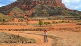  Presentation with road bike - Presentation with woman-sportive-by-bike background and a coral colored foreground