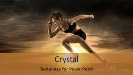  Presentation with blocks - Beautiful slide set featuring starting blocks on the athletic backdrop and a gold colored foreground