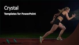  Presentation with blocks - Presentation design with blocks on the athletic track background and a black colored foreground