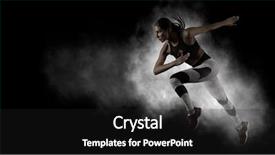  Presentation with leaving a job - Audience pleasing presentation consisting of woman sprinter leaving starting exploding backdrop and a  colored foreground