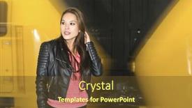  Presentation with train - Beautiful slides featuring woman-standing-in-front backdrop and a tawny brown colored foreground