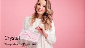  Presentation with business woman standing on maze - Amazing presentation theme having woman standing isolated over pink backdrop and a lemonade colored foreground