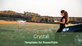  Presentation with flight - Cool new theme with woman-standing-near-the-car backdrop and a tawny brown colored foreground