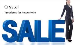  Presentation with business woman standing on maze - Beautiful PPT theme featuring woman standing next to sale backdrop and a white colored foreground