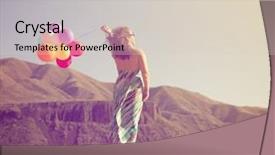  Presentation with done - Amazing slide set having woman standing on a dock with balloons done with a retro vintage instagram filter backdrop and a lemonade colored foreground