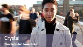  Presentation with millennium - PPT theme consisting of woman standing on millennium bridge background and a gray colored foreground