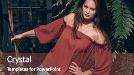  Presentation with woman stuck in ladder - PPT layouts with woman standing outdoor at fire background and a  colored foreground